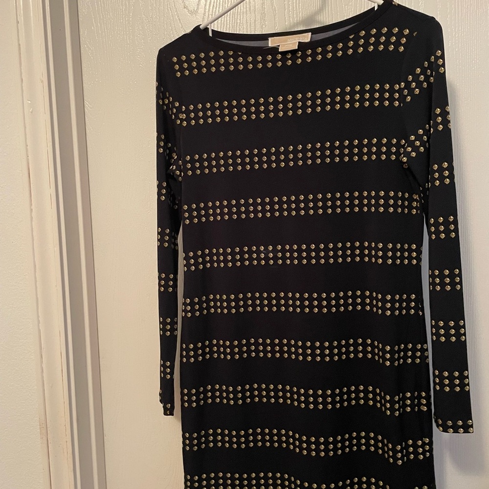 Michael Kors Black Dress with Gold Accents